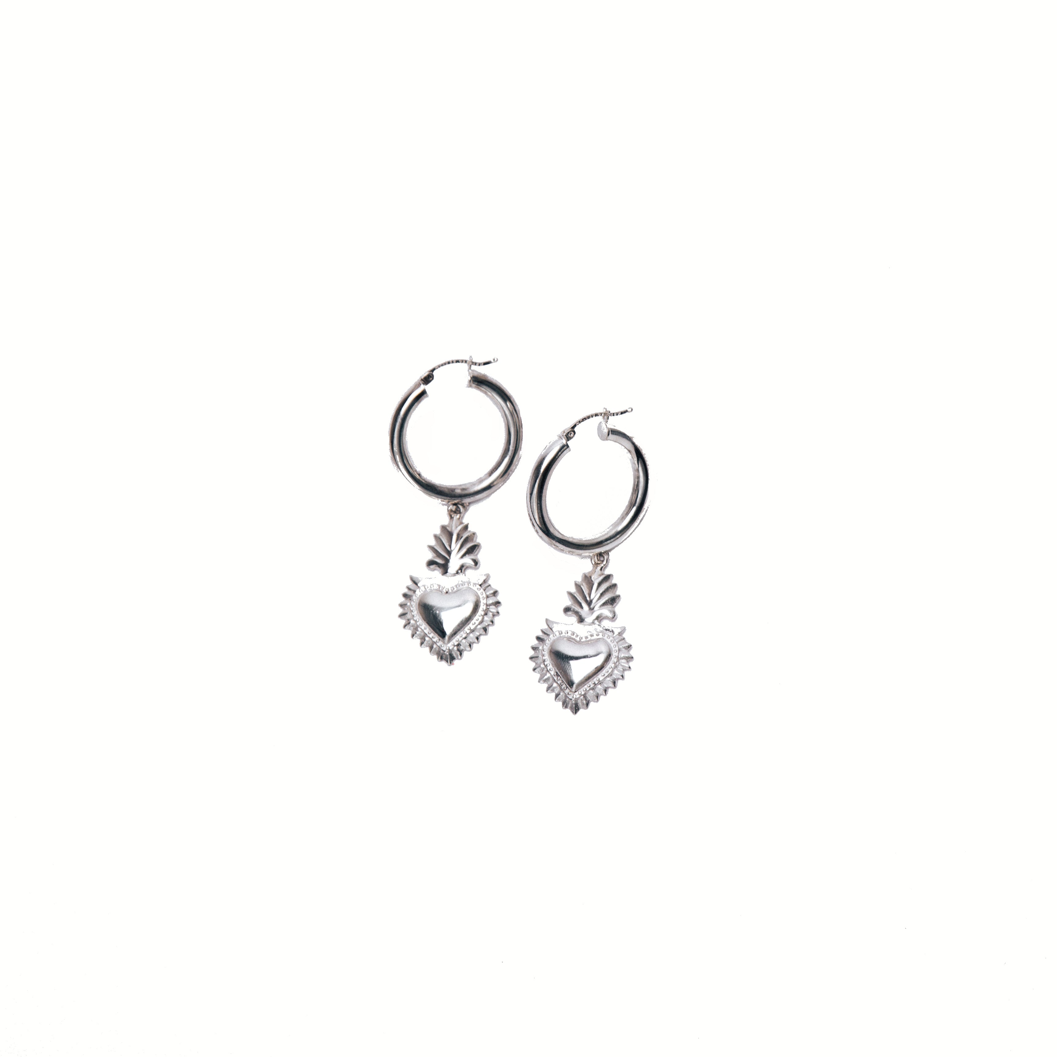 Hearts on Fire I Charm Hoop Earring